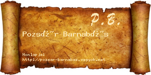 Pozsár Barnabás névjegykártya